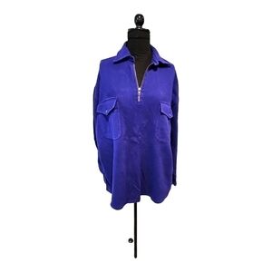 RALPH LAUREN HALF-ZIP Purple Unisex Shirt Top Sz M 1X